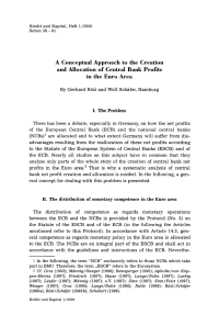A Conceptual Approach to the Creation and Allocation of Central Bank Profits in the Euro Area
