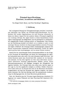 Prinzipal-Agent-Beziehung: First-best, second-best und third-best