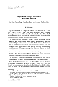 Vergleichende Analyse alternativer Kreditrisikomodelle