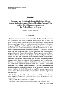 Zahlungs- und Schuldendeckungsfähigkeitsprobleme in den Bankenkrisen der National-Banking-Ära der USA und ihr Bewältigungsversuch durch das Federal-Reserve-System