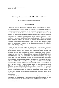 Strategie Lessons from the Maastricht Criteria