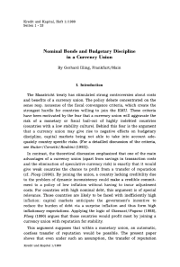 Nominal Bonds and Budgetary Discipline in a Currency Union