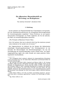 Ein allgemeines Binomialmodell zur Bewertung von Realoptionen