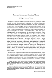 Monetary Systems and Monetary Theory
