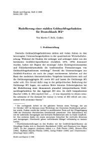 Modellierung einer stabilen Geldnachfragefunktion für Deutschlands M2