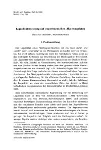 Liquiditätsmessung auf experimentellen Aktienmärkten