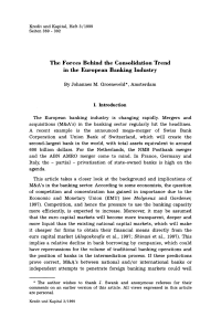 The Forces Behind the Consolidation Trend in the European Banking Industry