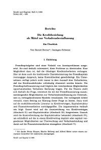 Die Kreditbeziehung als Mittel zur Verhaltensbeeinflussung