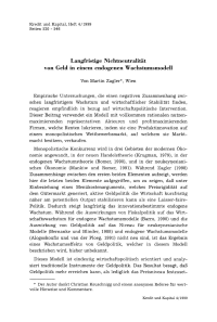 Langfristige Nichtneutralität von Geld in einem endogenen Wachstumsmodell