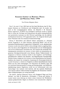 Konstanz Seminar on Monetary Theory and Monetary Policy 1999