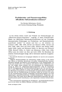 Produktivitäts- und Finanzierungseffekte öffentlicher Infrastrukturinvestitionen