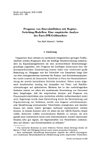 Prognose von Zinsvolatilitäten mit Regime-Switching-Modellen: Eine empirische Analyse des Euro-DM-Geldmarktes