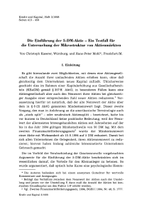 Die Einführung der 5-DM-Aktie - Ein Testfall für die Untersuchung der Mikrostruktur von Aktienmärkten
