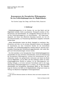 Konsequenzen der Europäischen Währungsunion für den Geldschöpfungsgewinn der Mitgliedsländer