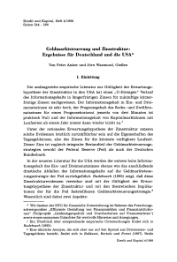 Geldmarktsteuerung und Zinsstruktur: Ergebnisse für Deutschland und die USA