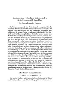 Ergebnisse einer wöchentlichen Geldstromanalyse für die Bundesrepublik Deutschland