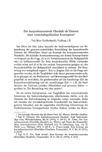 Der konjunkturneutrale Haushalt als Element einer wirtschaftspolitischen Konzeption