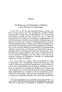 Das Ringen um eine Notenbank ın Hamburg um die Mitte des 19. Jahrhunderts