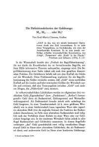 Die Definitionskriterien der Geldmenge: M1 M2, . . . oder Mx?