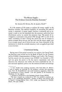 The Money Supply: The Evidence from the Brazilian Economy