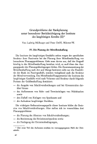 Grundprobleme der Bankplanung unter besonderer Berücksichtigung der Institute des langfristigen Kredits (II)