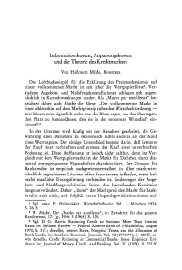 Informationskosten, Anpassungskosten und die Theorie des Kreditmarktes