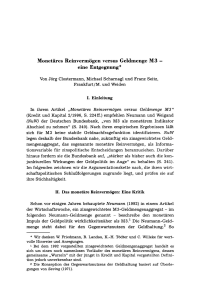 Monetäres Reinvermögen versus Geldmenge M3 - eine Entgegnung