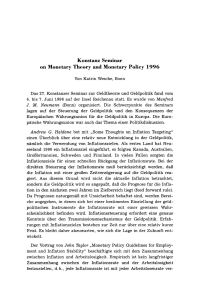 Konstanz Seminar on Monetary Theory and Monetary Policy 1996