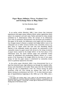 Paper Money Inflation, Prices, Gresham’s Law and Exchange Rates in Ming China