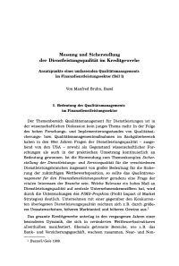 Messung und Sicherstellung der Dienstleistungsqualität im Kreditgewerbe
