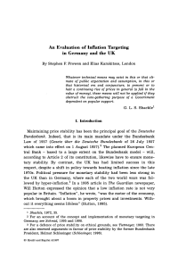 An Evaluation of Inflation Targeting in Germany and the UK