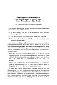 Glaubwürdigkeit, Zeitinkonsistenz und Zinsdifferenzen in einem System fester Wechselkurse — Eine Replik