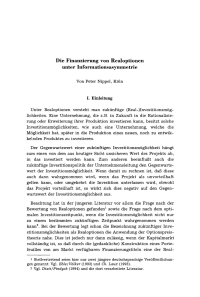 Die Finanzierung von Realoptionen unter Informationsasymmetrie