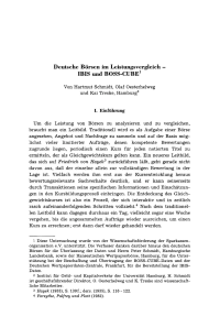 Deutsche Börsen im Leistungsvergleich -— IBIS und BOSS-CUBE