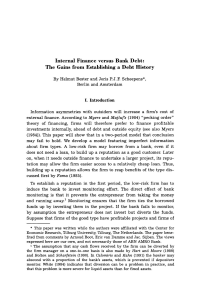 Internal Finance versus Bank Debt: The Gains from Establishing a Debt History