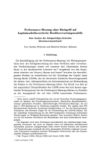 Performance-Messung ohne Rückgriff auf kapitalmarkttheoretische Renditeerwartungsmodelle