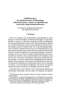 Stabilitätsanalyse der bundesdeutschen Geldnachfrage anhand alternativer Ansätze zur Modellierung variierender Regressionskoeffizienten