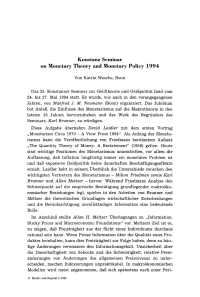 Konstanz Seminar on Monetary Theory and Monetary Policy 1994