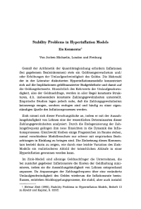 Stability Problems in Hyperinflation Models