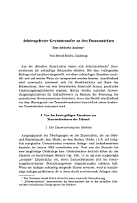 Arbitragefreier Gewinntransfer an den Finanzmärkten