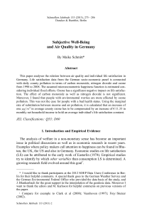 Subjective Well-Being and Air Quality in Germany