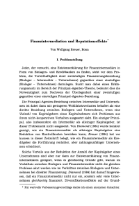Finanzintermediation und Reputationseffekte
