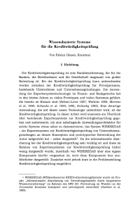 Wissensbasierte Systeme für die Kreditwürdigkeitsprüfung