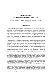 The Inflation Tax is Likely to be Inefficient at any Level