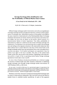 Foreign Exchange Rate Stabilization and the Profitability of Official Market Intervention