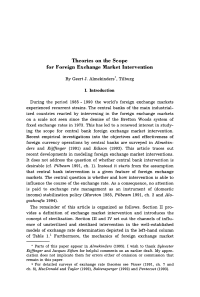 Theories on the Scope for Foreign Exchange Market Intervention