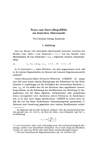 Neues zum Intervalling-Effekt am deutschen Aktienmarkt
