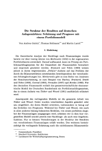 Die Struktur der Renditen auf deutschen Anlagemärkten: Schätzung und Prognose mit einem Portfoliomodell