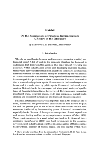 On the Foundations of Financial Intermediation: A Review of the Literature
