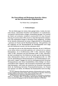 Die Entwicklung und Bedeutung deutscher Aktien auf den internationalen Kapitalmärkten